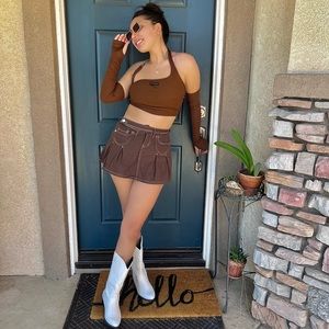 ShopLookSKY Brown Skort